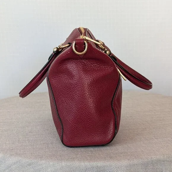 Coach 2020 Prairie Satchel 79997 Pebbled Leather Crossbody Bag – Deep Red - Picture 4 of 9